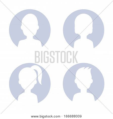 Avatar flat icon design face people man woman cartoon person profile vector stock