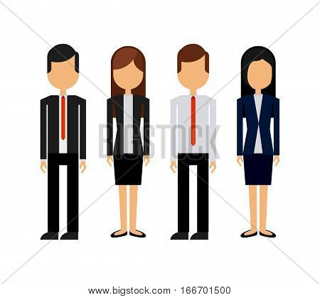 cartoon business people over white background. colorful design. vector illustration