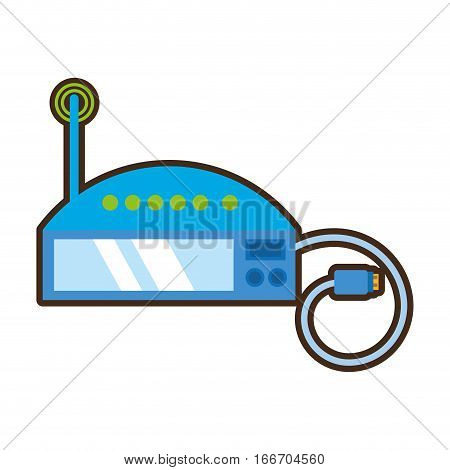 cartoon router internet connection modem vector illustration eps 10