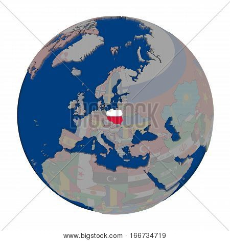 Poland On Political Globe