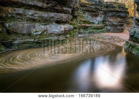 Fall Leaves At Pewits Nest, Baraboo, Wisconsin, Usa