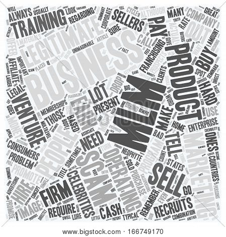 How to Spot an MLM Scam text background wordcloud concept