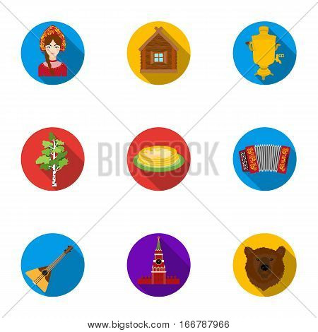 Russia country set icons in flat design. Big collection of Russia country vector symbol stock illustration