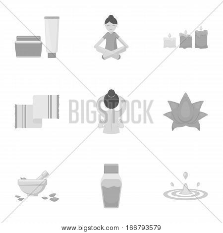 Spa set icons in monochrome style. Big collection of spa vector symbol stock