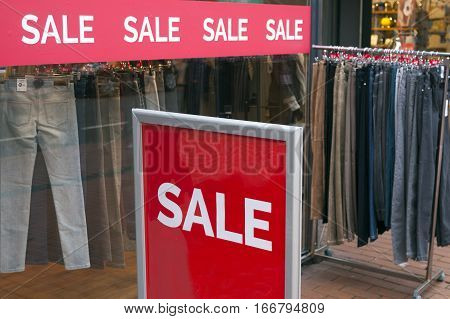 jeans throusers on sale in fashion store