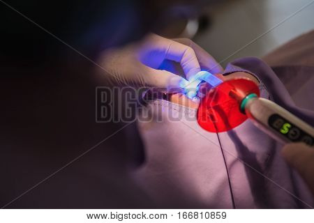 dental teeth patient by the dentist. Dentistry in hospital.