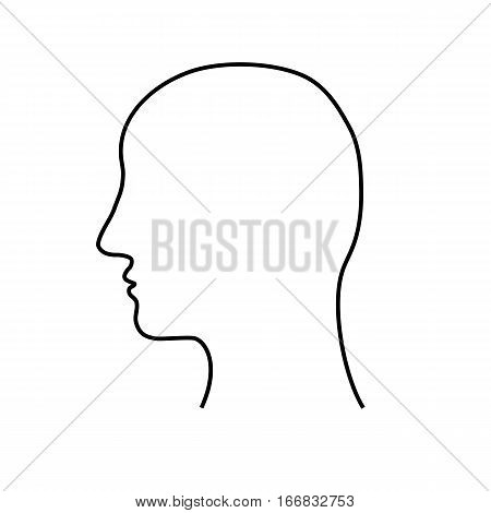 Empty mans head outline with no hair