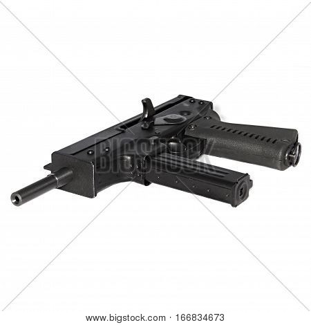 SMG PP-91 Kedr submachine gun. Special forces weapon on a white background
