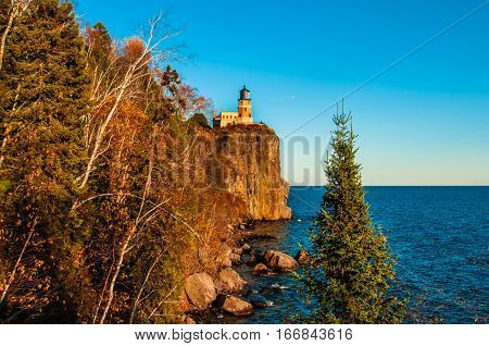 light house on the cliff lake Duluth