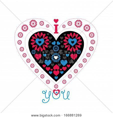 colored ornament love heart Happy Valentine's gift