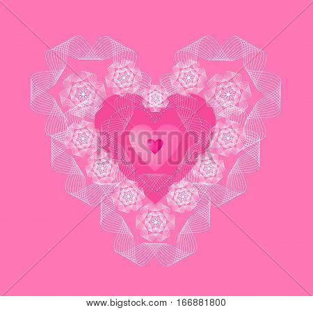 openwork gentle pink heart love, tenderness and care