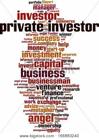 Private investor word cloud concept. Vector illustration