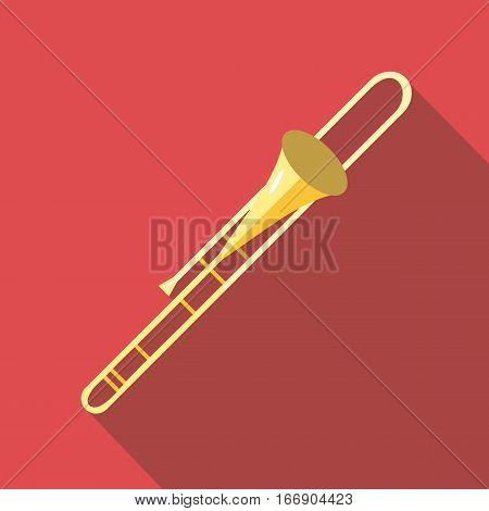 trombone icon. Flat illustration of trombone vector icon for web design