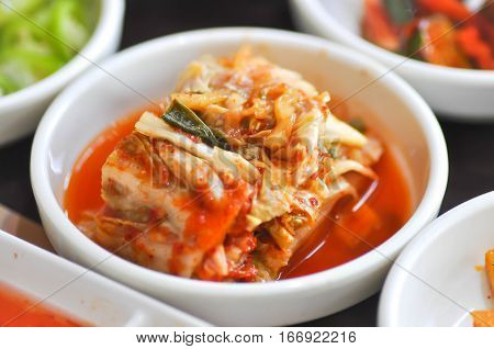 Gimchi ( Kimchi) vegetable salad or fermented vegetable in Korean style