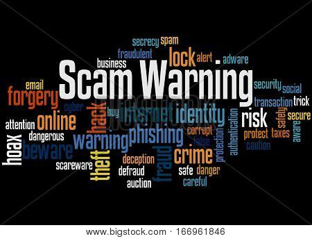 Scam Warning, Word Cloud Concept 7