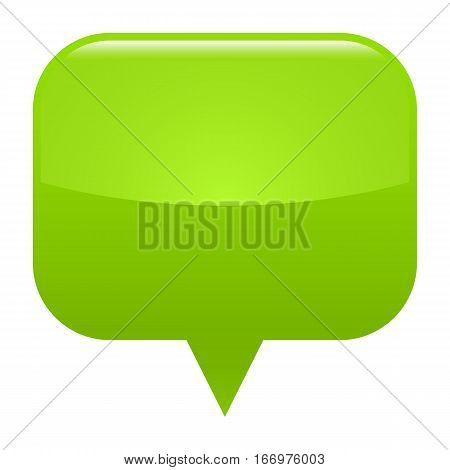 Green glossy map pin blank location icon square empty shape isolated form background. Vector illustration a graphic element for web internet design