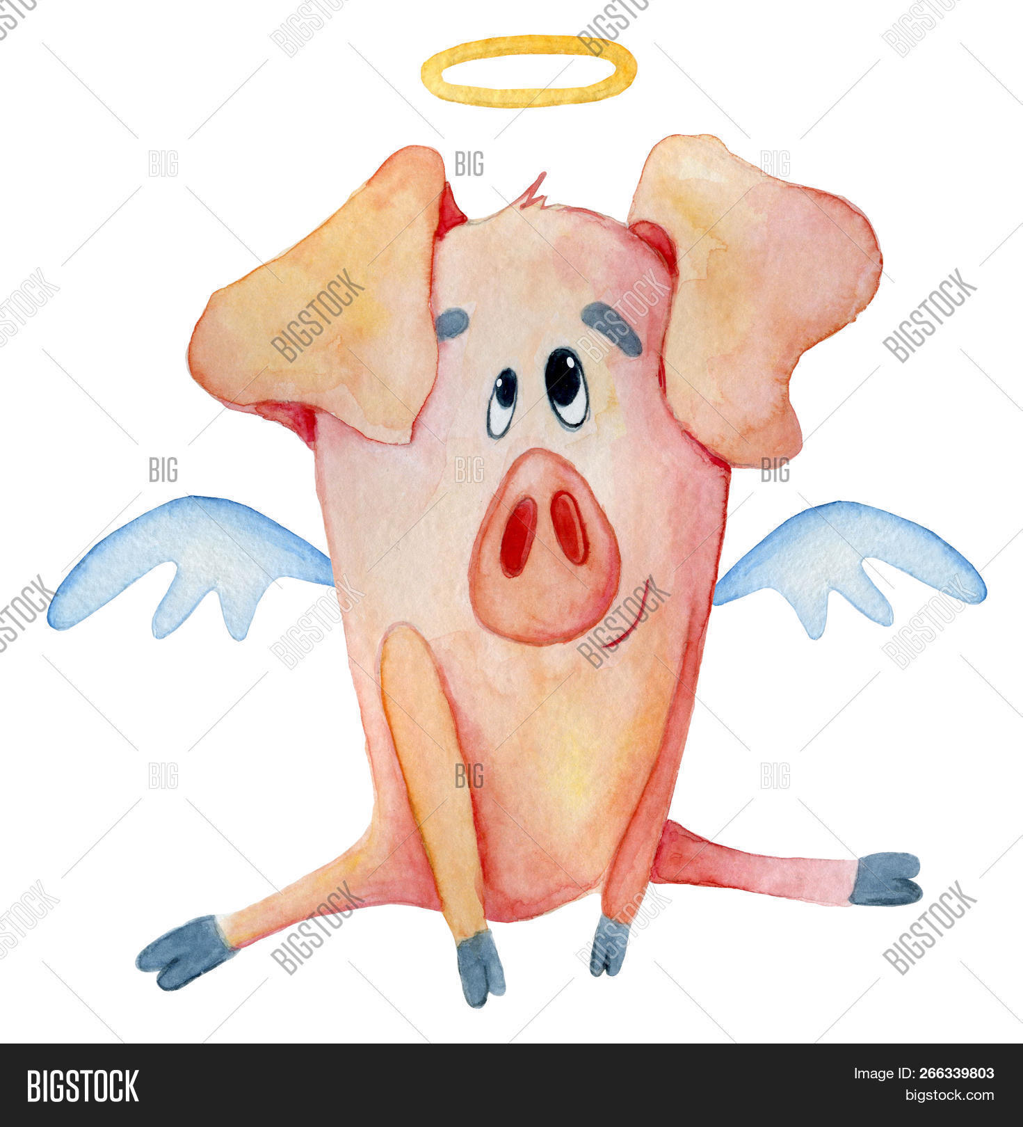 Cute Christmas Pig Image Photo Free Trial Bigstock