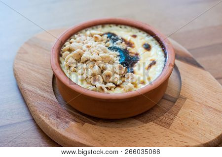 Turkish Dessert Rice Pudding Sutlac With Hazelnut Powder