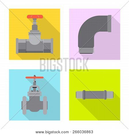 Isolated Object Of Pipe And Tube Symbol. Collection Of Pipe And Pipeline Vector Icon For Stock.