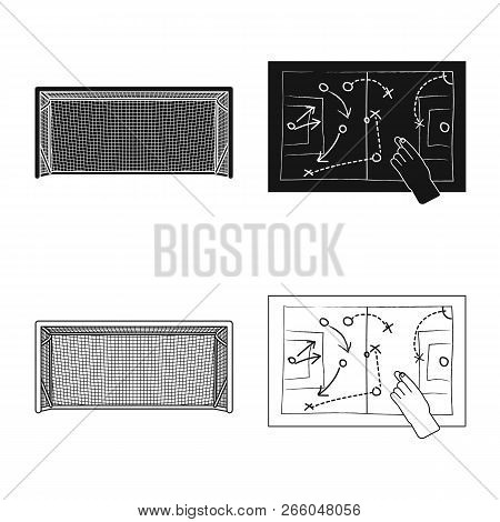 Vector Design Of Soccer And Gear Icon. Set Of Soccer And Tournament Vector Icon For Stock.