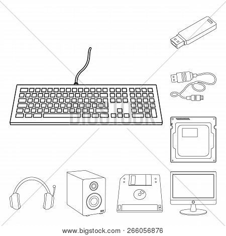 Vector Illustration Of Laptop And Device Logo. Set Of Laptop And Server Stock Vector Illustration.