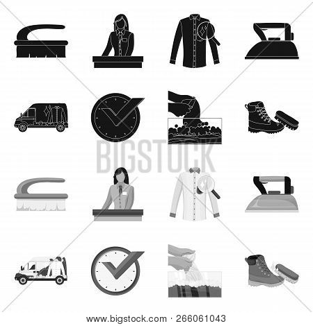 Vector Illustration Of Laundry And Clean Sign. Set Of Laundry And Clothes Vector Icon For Stock.