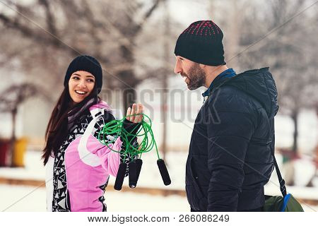 Couple Exercise Outside