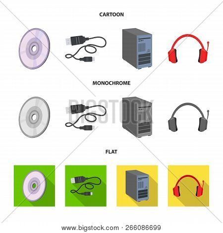 Vector Design Of Laptop And Device Icon. Set Of Laptop And Server Stock Vector Illustration.