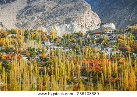 Baltit Fort In Autumn. Karimabad, Hunza Valley, Pakistan.