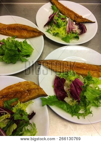 Very Tasty Smoked Mackerel With Green Lettuce