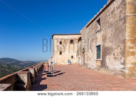 Palmela, Portugal - September 11, 2017: Casa Capelo House inside the Castelo de Palmela Castle.