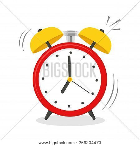 Alarm Clock, Wake-up Icon. Flat Style - Stock Vector.