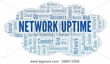 Network Uptime Word Cloud. Word Cloud Made With Text Only.