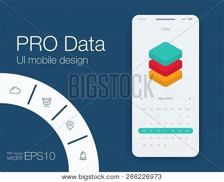 Mobile Phone Application For Analytics. Stock Vector