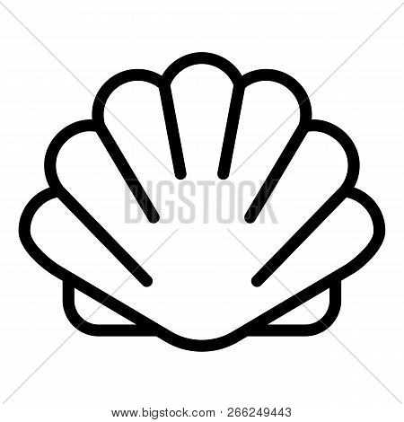 Seashell Icon. Outline Illustration Of Seashell Vector Icon For Web Design Isolated On White Backgro