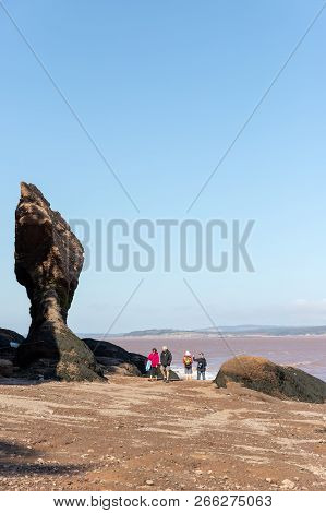 Hopewell Rocks, New Brunswick, September 17, 2018 -- Vertical View Of The Amazing Landscapes And Roc