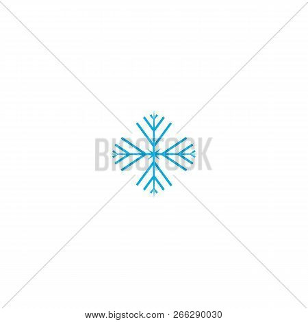 Vector Illustration. Snowflake Icon. Blue Snowflake Isolated On White Background.
