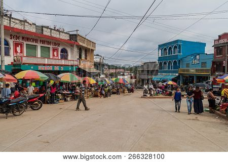 Playa Grande, Guatemala, March 18, 2016: View Of A Stret Life In Playa Grande Town.