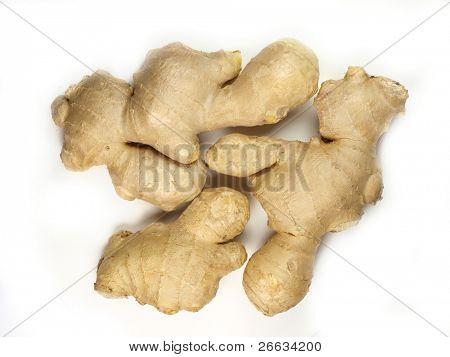 Ginger on white background