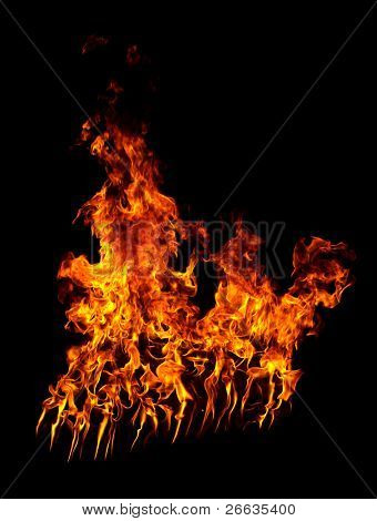 Fogo isolado no fundo preto