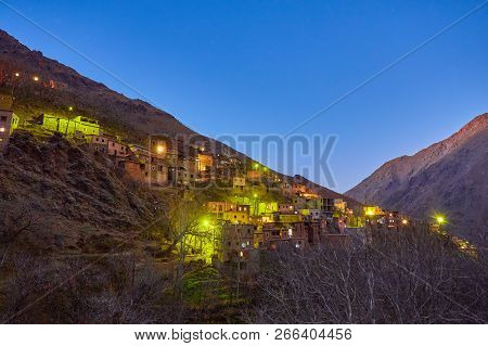 Night At Imlil Town Atlas Mountains Morocco