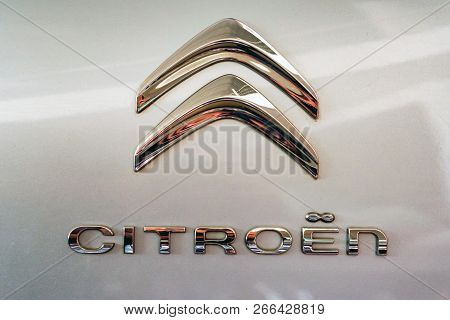 Rostov-on-don, Russia - 27 October 2018: Citroen Logo In Brand Showroom