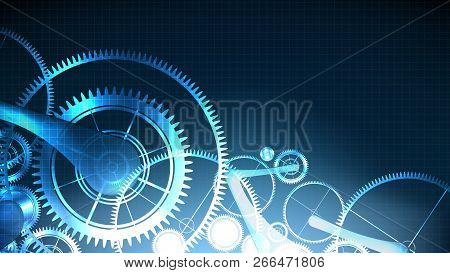 Vector Abstract Technological Gear Fragment Background Design