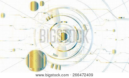 Vector Abstract Technological Illuminated Sketch Template Background