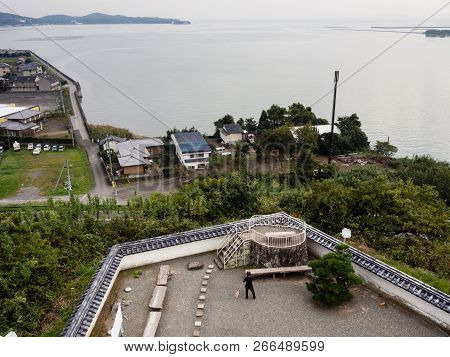 Kitsuki, Japan - October 31, 2016: Kitsuki City, Panoramic View From The Top Of Kitsuki Castle
