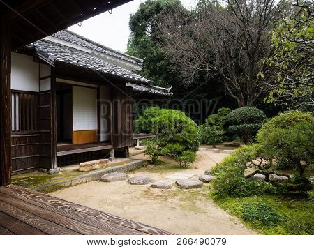 Kitsuki, Japan - October 31, 2016: Traditional Japanese House With Garden At Isoya Samurai Residence