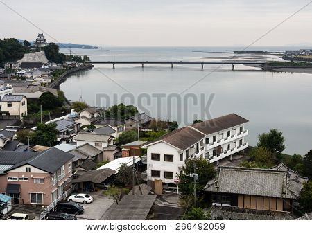 Panoramic View Of Kitsuki City With Kitsuki Castle