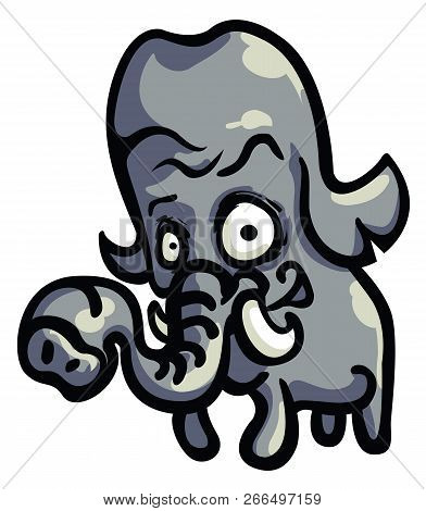 Elephant. All Elements Layered Black Line Drained.
