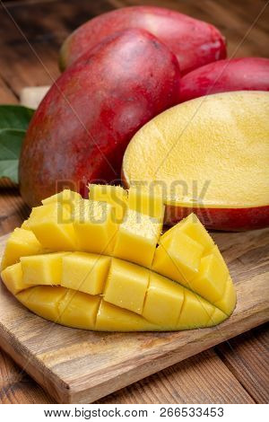 National Fruit Of India, Pakistan, And Philippines Tropical Organic Ripe Red Mango Ready To Eat