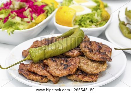 Turkish Style Meatball, Turkish Foods; Grilled Meatball (kofte)